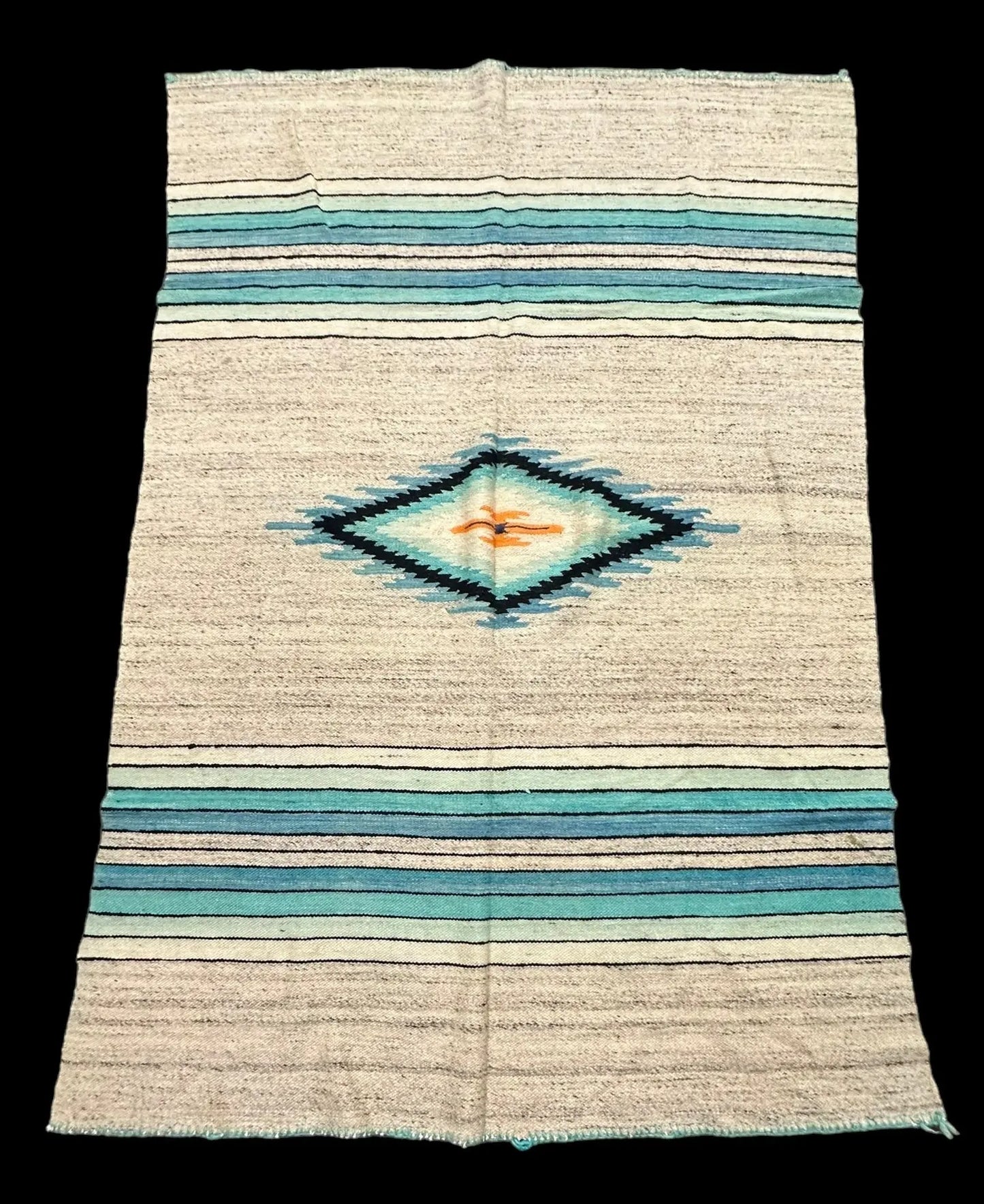 Handmade Vintage Wool Rug Turkish Kilim Geometric Design Gray/ Blue 5'2 x 7'10 I Got Rugs