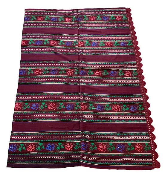Handmade Vintage Wool Rug Afghan Kilim Striped/ Floral Design 4'4 x 6'2 I Got Rugs