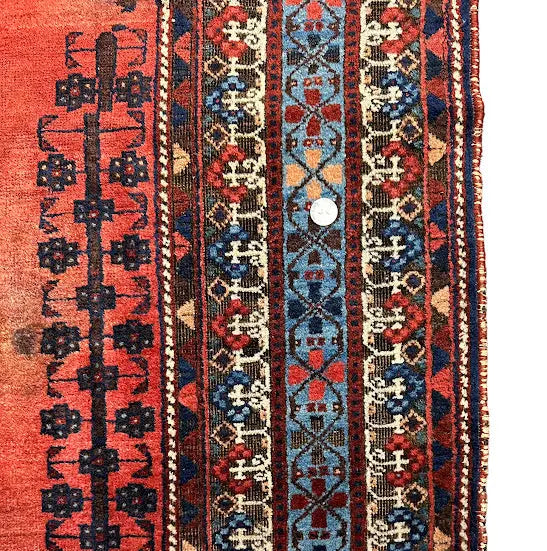 Hand-Knotted Antique Persian Rug Red Wool Oriental Design 5'3 x 6'5 - I Got Rugs Hand-Knotted Antique Persian Rug Red Wool Oriental Design 5'3 x 6'5 I Got Rugs Handmade Vintage I Got Rugs 1450.00