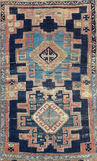 Hand-Knotted Antique Persian Wool Rug Tribal Design 4'3 x 6'1 Orange - I Got Rugs Hand-Knotted Antique Persian Wool Rug Tribal Design 4'3 x 6'1 Orange I Got Rugs Handmade Vintage I Got Rugs 1450.00