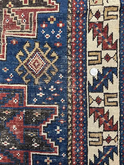 Hand-Knotted Antique Shirvan Wool Rug Blue 3'7 x 4'8 - I Got Rugs Hand-Knotted Antique Shirvan Wool Rug Blue 3'7 x 4'8 I Got Rugs Handmade Vintage I Got Rugs 1150.00
