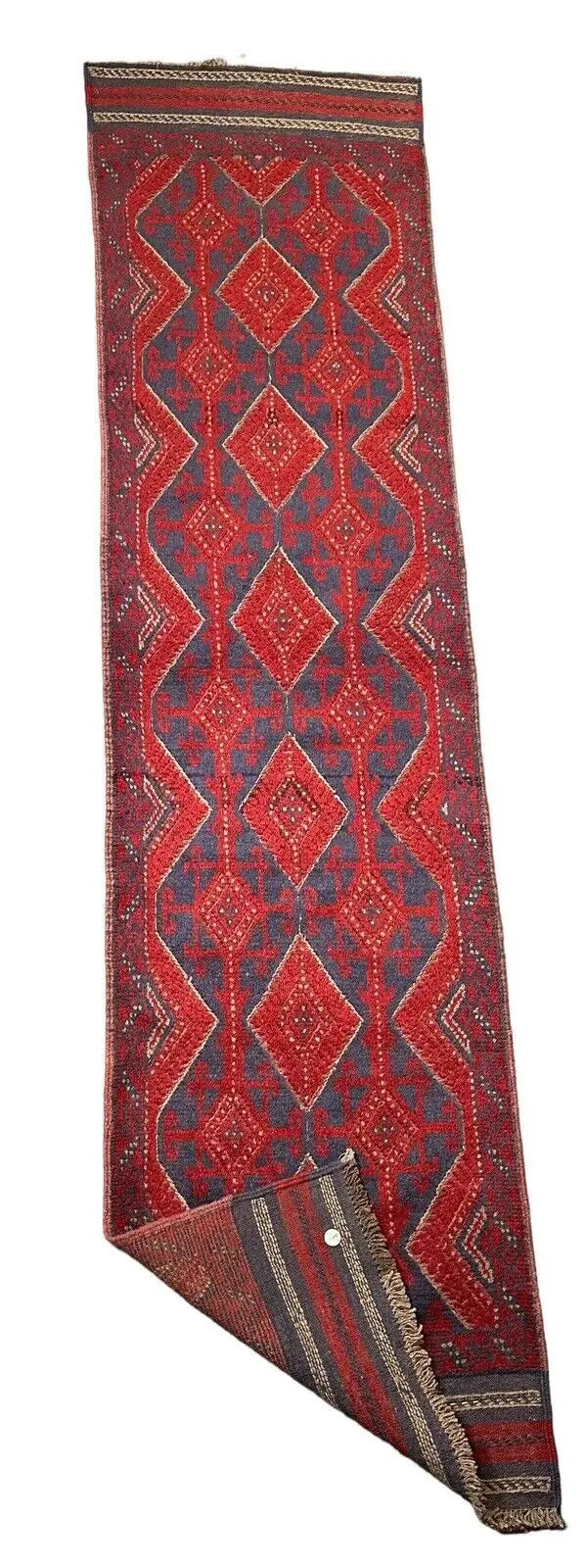 Handmade Afghan Runner Geometric Design 2'1 x 8'8 100% Wool I Got Rugs