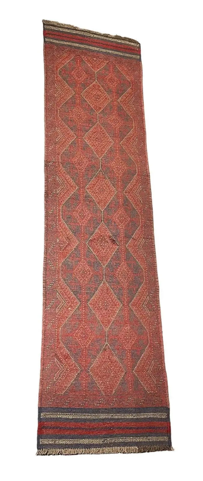 Handmade Afghan Runner Geometric Design 2'1 x 8'8 100% Wool I Got Rugs