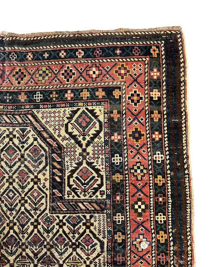 Handmade Antique Shirvan Prayer Rug Pink Wool 3'8 x 4'10 - I Got Rugs Handmade Antique Shirvan Prayer Rug Pink Wool 3'8 x 4'10 I Got Rugs Handmade Vintage I Got Rugs 1500.00