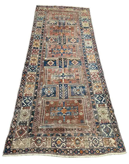 Handmade Antique Wool Caucasian Tribal Rug 4' x 10'2 - I Got Rugs Handmade Antique Wool Caucasian Tribal Rug 4' x 10'2 I Got Rugs Handmade Vintage I Got Rugs 2200.00