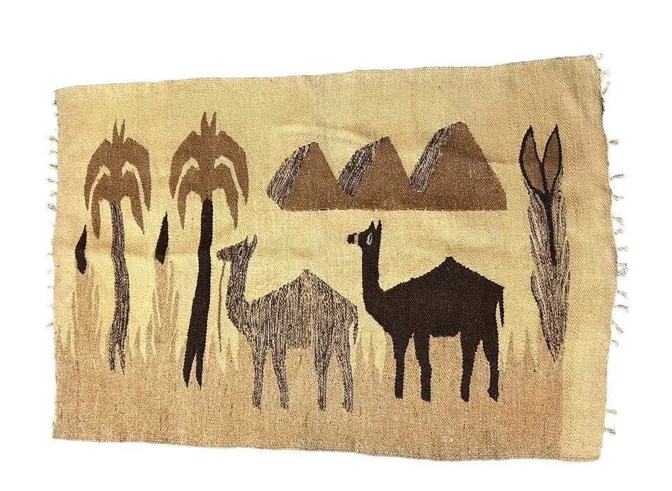 Handmade Vintage 100% Wool Rug Turkish Kilim Donkey Design Beige 2'4 x 3'6 I Got Rugs