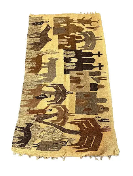 Handmade Vintage Rug 100% Wool Turkish Village Design Beige 2'7 x 4'7 I Got Rugs