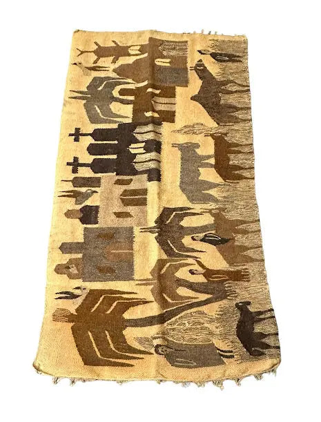 Handmade Vintage Rug 100% Wool Turkish Village Design Beige 2'7 x 4'7 I Got Rugs