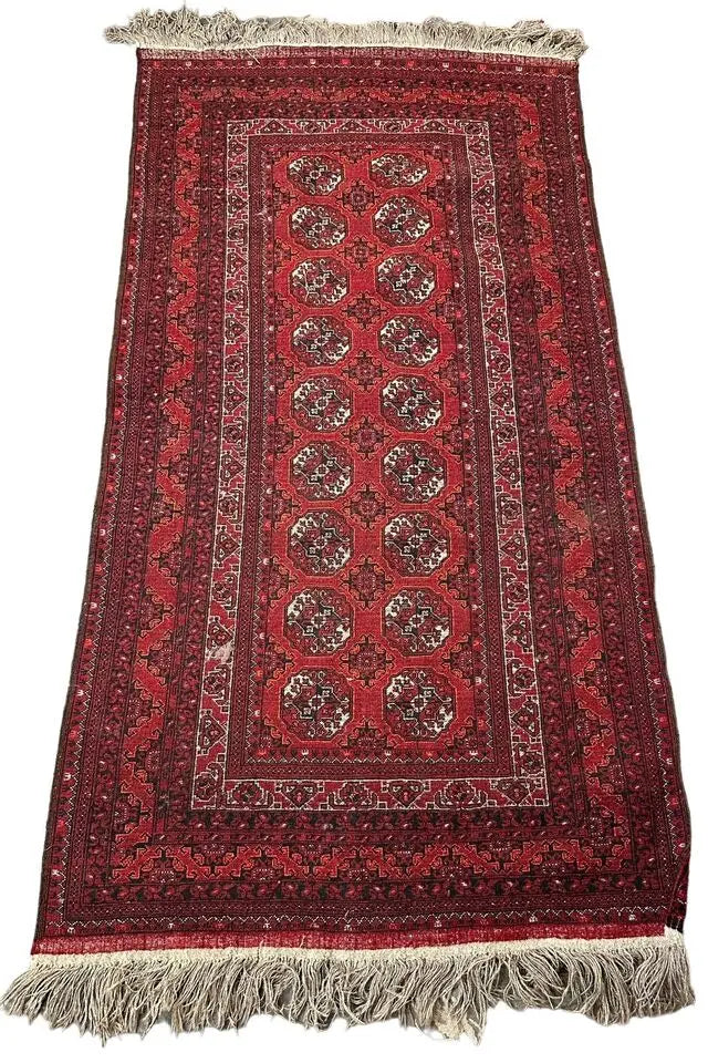 Handmade Vintage Rug Afghanistan Yamoud Style 3'4 x 6'3 I Got Rugs