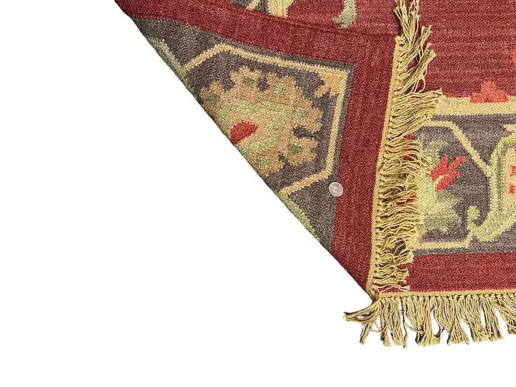 Handmade Vintage Rug Turkish Oushak Red Design 4'2 x 5'3 - I Got Rugs Handmade Vintage Rug Turkish Oushak Red Design 4'2 x 5'3 I Got Rugs Handmade Vintage I Got Rugs 160.00