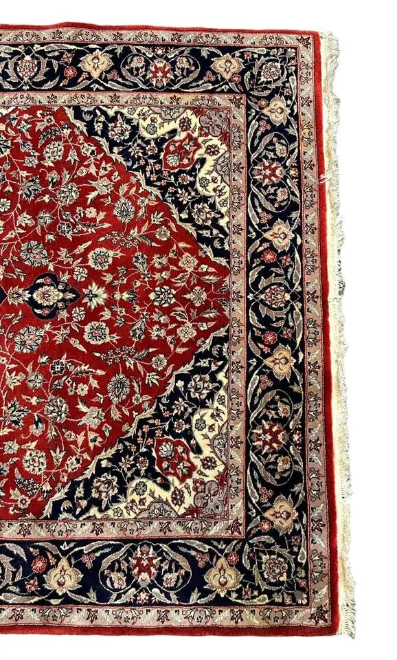 Handmade Vintage Rug Turkish Village Floral Design 100% Wool 4' x 6' I Got Rugs
