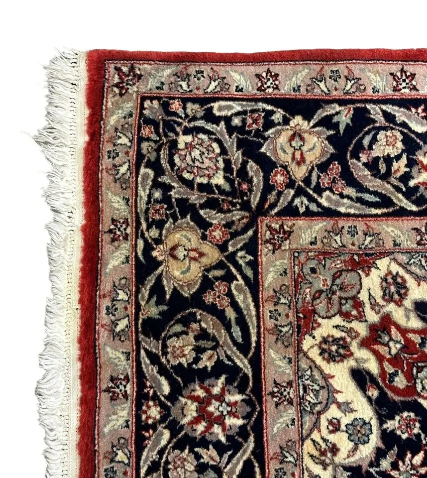 Handmade Vintage Rug Turkish Village Floral Design 100% Wool 4' x 6' I Got Rugs