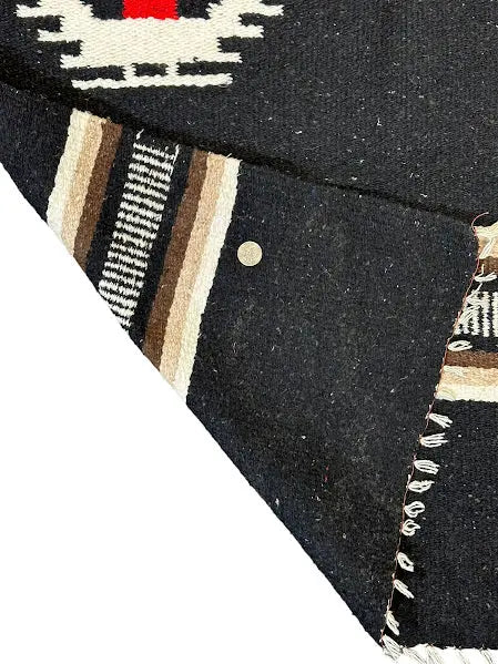 Handmade Vintage Wool Navajo Rug Black 3'2 x 6'2 I Got Rugs