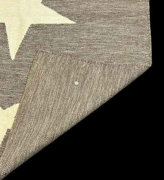 Handmade Vintage Wool Rug Gray Turkish Star Design 5'6 x 7'3 I Got Rugs