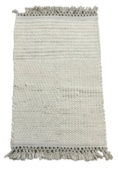Handmade Vintage Wool Rug Ivory Turkish Oriental Style 1'11 x 2'11 I Got Rugs