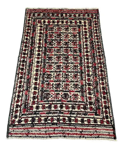 Handmade Vintage Wool Rug Shirvan Kilim Multicolor 3'8 x 6'3 I Got Rugs