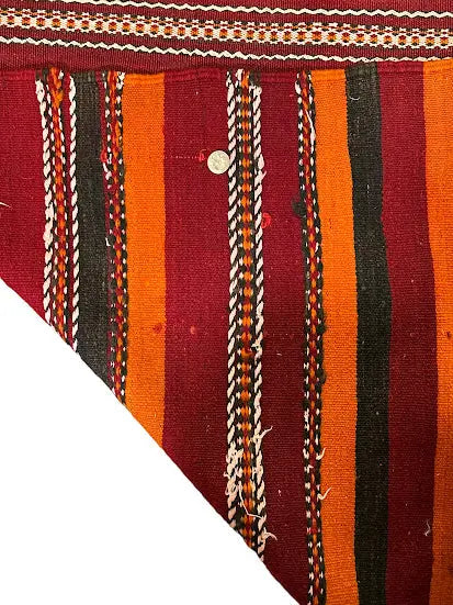 Handmade Vintage Wool Rug Turkish Kilim Anatolian Red Tribal Design 5'1 x 7'9 I Got Rugs