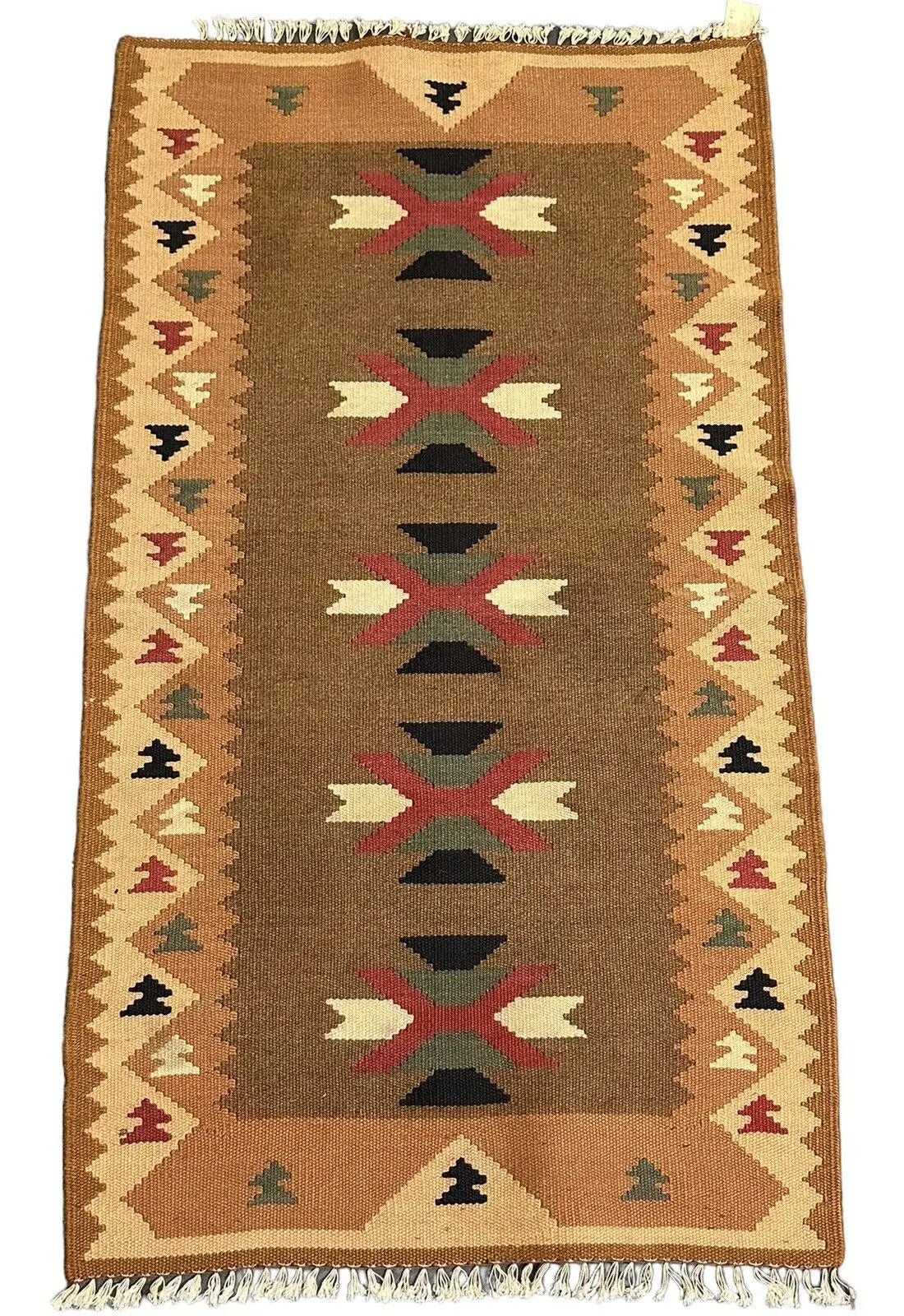 Handmade Vintage Wool Rug Turkish Kilim Flatweave Beige 2'3 x 4' I Got Rugs