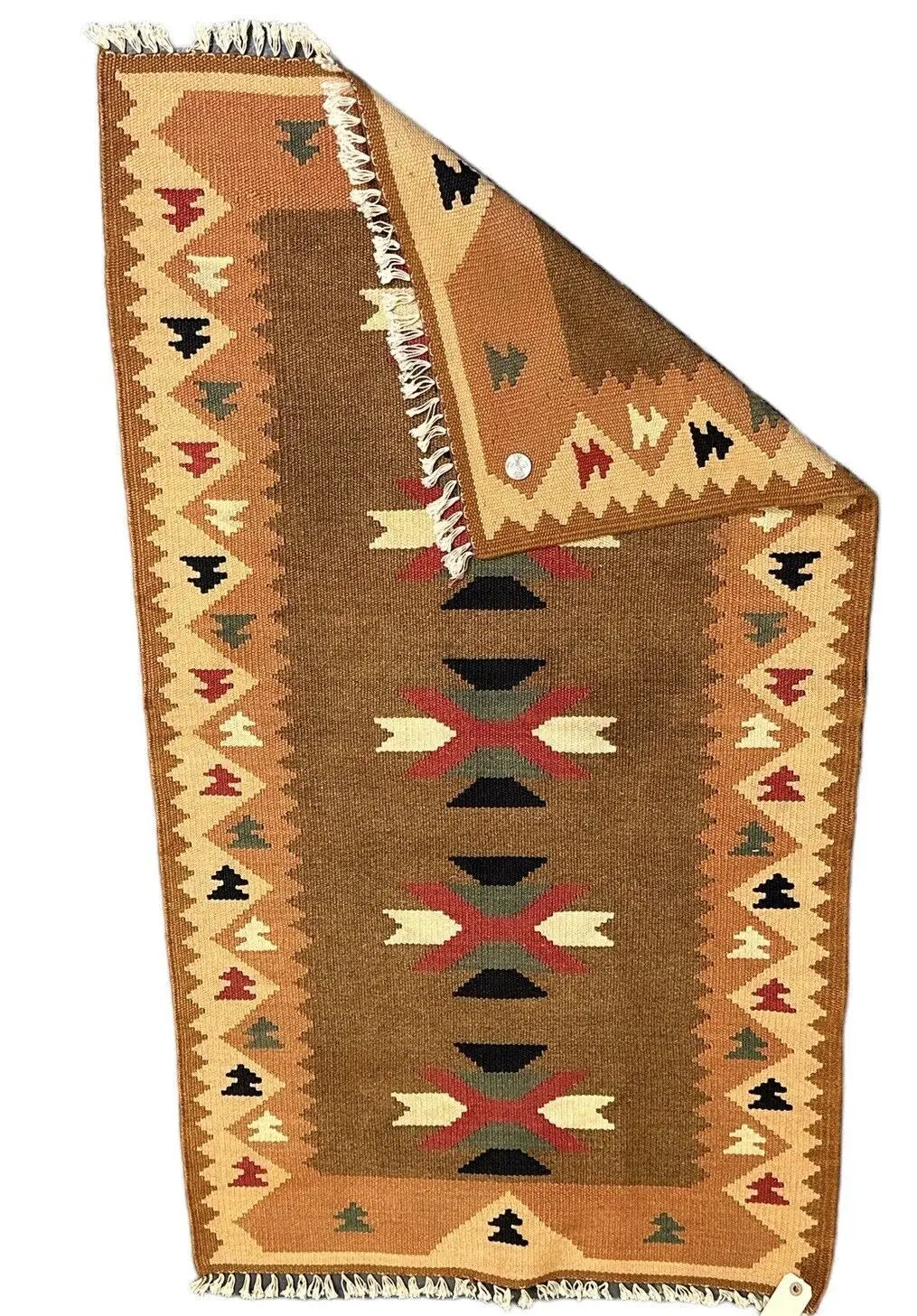 Handmade Vintage Wool Rug Turkish Kilim Flatweave Beige 2'3 x 4' I Got Rugs