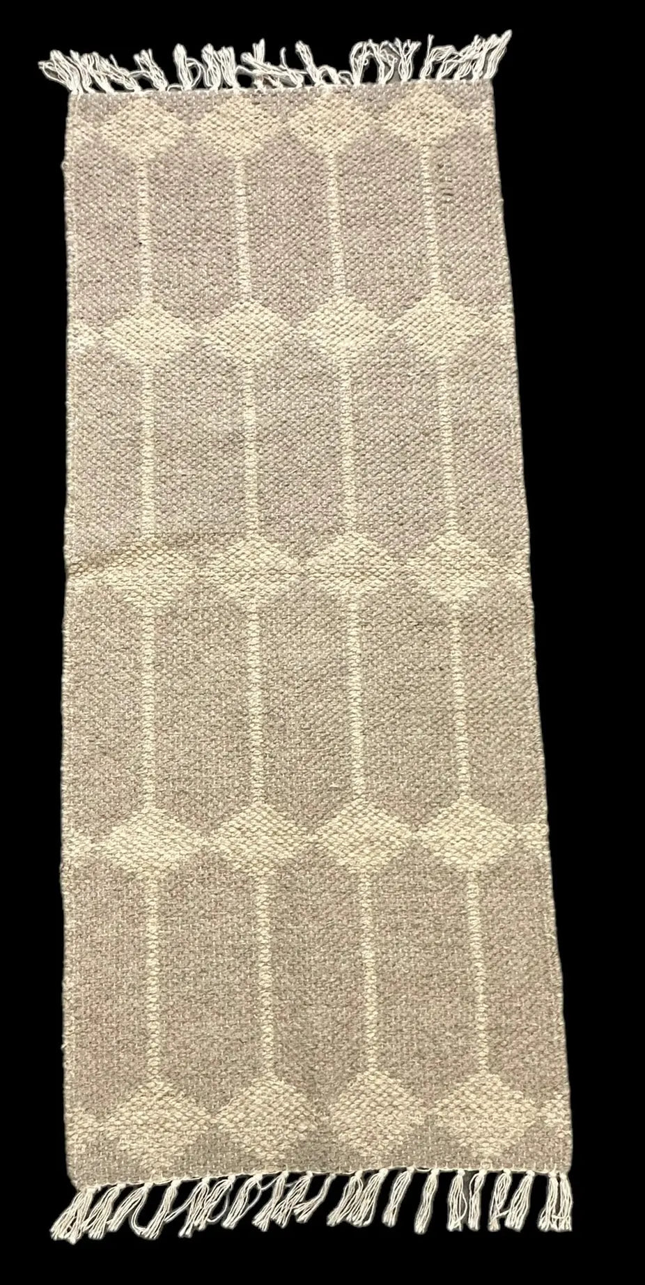 Handmade Vintage Wool Runner Rug Gray Turkish Oriental Design 2'1 x 5' I Got Rugs
