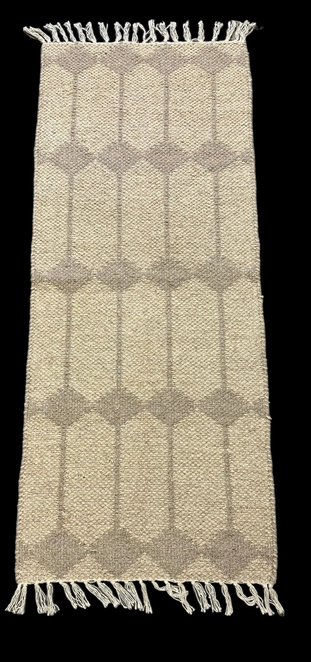 Handmade Vintage Wool Runner Rug Gray Turkish Oriental Design 2'1 x 5' I Got Rugs