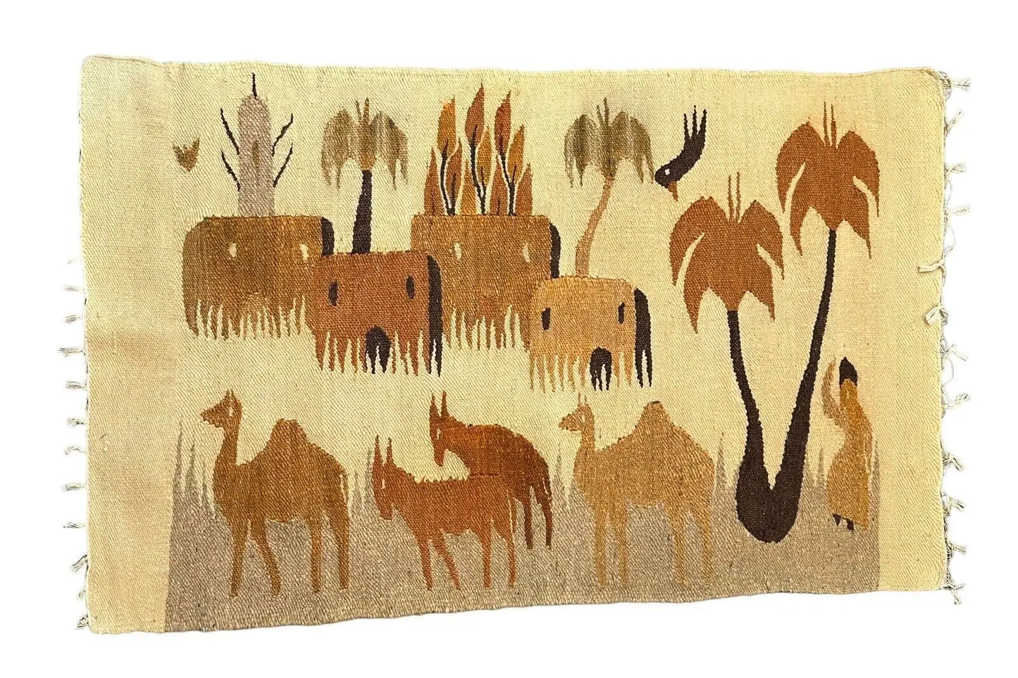 Handmade Vintage 100% Rug Turkish Animal/ Nature Flat Weave Design 2'3 x 3'8 I Got Rugs