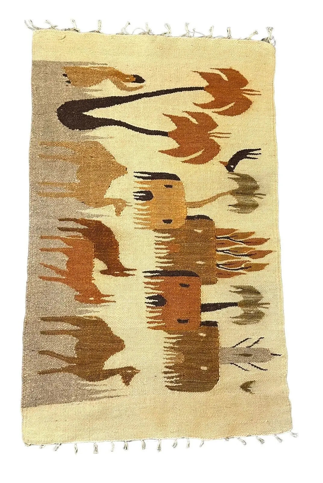 Handmade Vintage 100% Rug Turkish Animal/ Nature Flat Weave Design 2'3 x 3'8 I Got Rugs