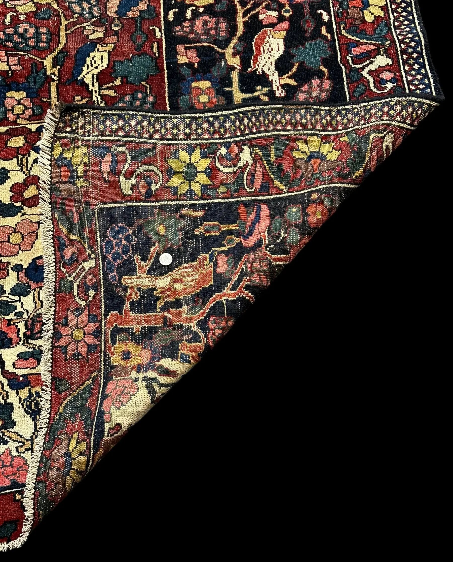Antique Handmade Wool Rug Persian Bakhtiari Design Beautiful Colors 4'10 x 8'3 I Got Rugs