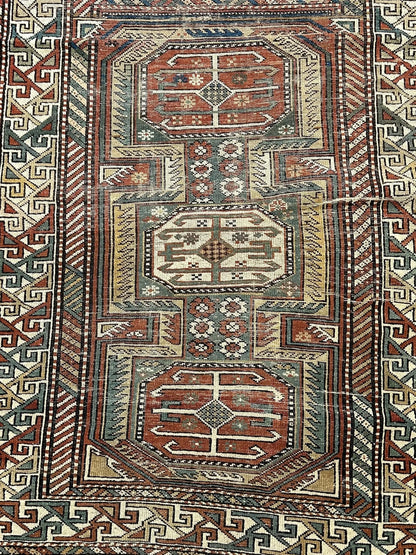 Antique Handmade Wool Rug Persian Oriental Design in Bold Colors 3'9 x 4'9 I Got Rugs Antique Handmade Wool Rug Persian Oriental Design in Bold Colors 3'9 x 4'9 I Got Rugs Handmade Vintage I Got Rugs