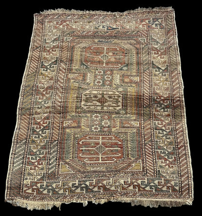 Antique Handmade Wool Rug Persian Oriental Design in Bold Colors 3'9 x 4'9 I Got Rugs Antique Handmade Wool Rug Persian Oriental Design in Bold Colors 3'9 x 4'9 I Got Rugs Handmade Vintage I Got Rugs