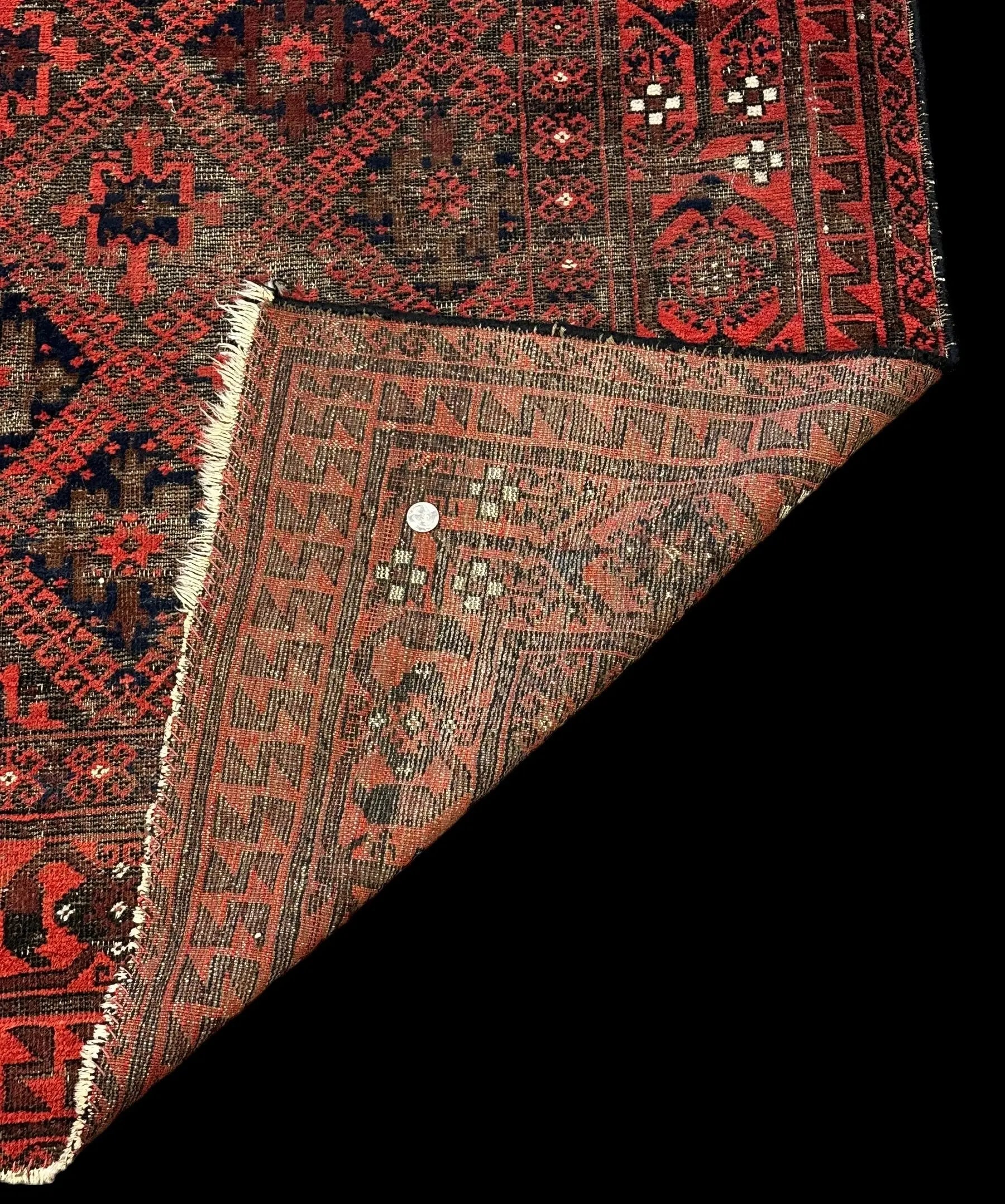Antique Handmade Wool Rug Red Afghan Baluch Pattern 4'2 x 7'3 Worn to Perfection I Got Rugs Antique Handmade Wool Rug Red Afghan Baluch Pattern 4'2 x 7'3 Worn to Perfection I Got Rugs Handmade Vintage I Got Rugs