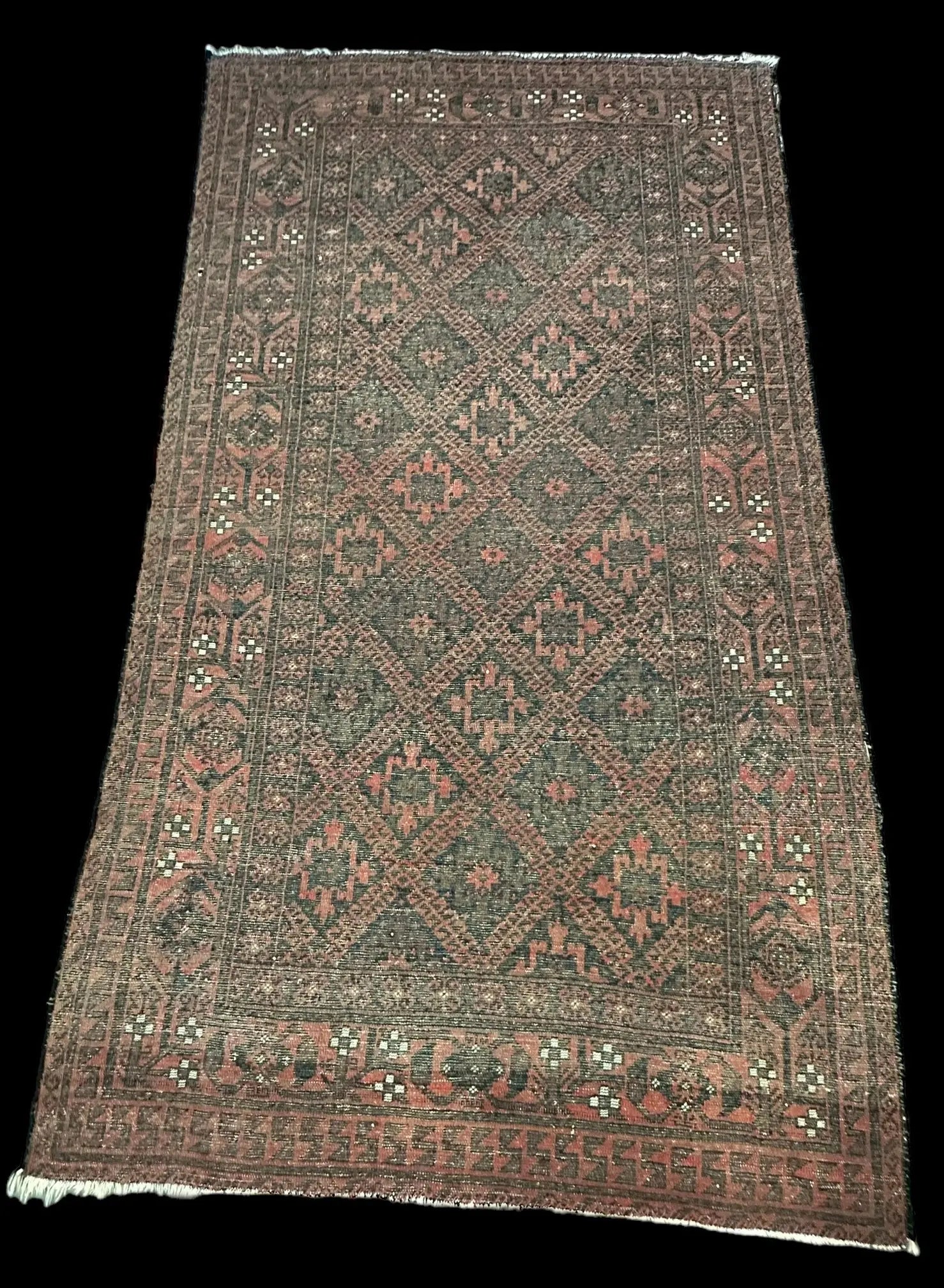 Antique Handmade Wool Rug Red Afghan Baluch Pattern 4'2 x 7'3 Worn to Perfection I Got Rugs Antique Handmade Wool Rug Red Afghan Baluch Pattern 4'2 x 7'3 Worn to Perfection I Got Rugs Handmade Vintage I Got Rugs