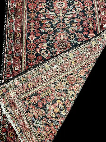 Beautiful Antique Hand-Knotted Wool Runner Red Persian Malayer 3'1 x 14'6 I Got Rugs