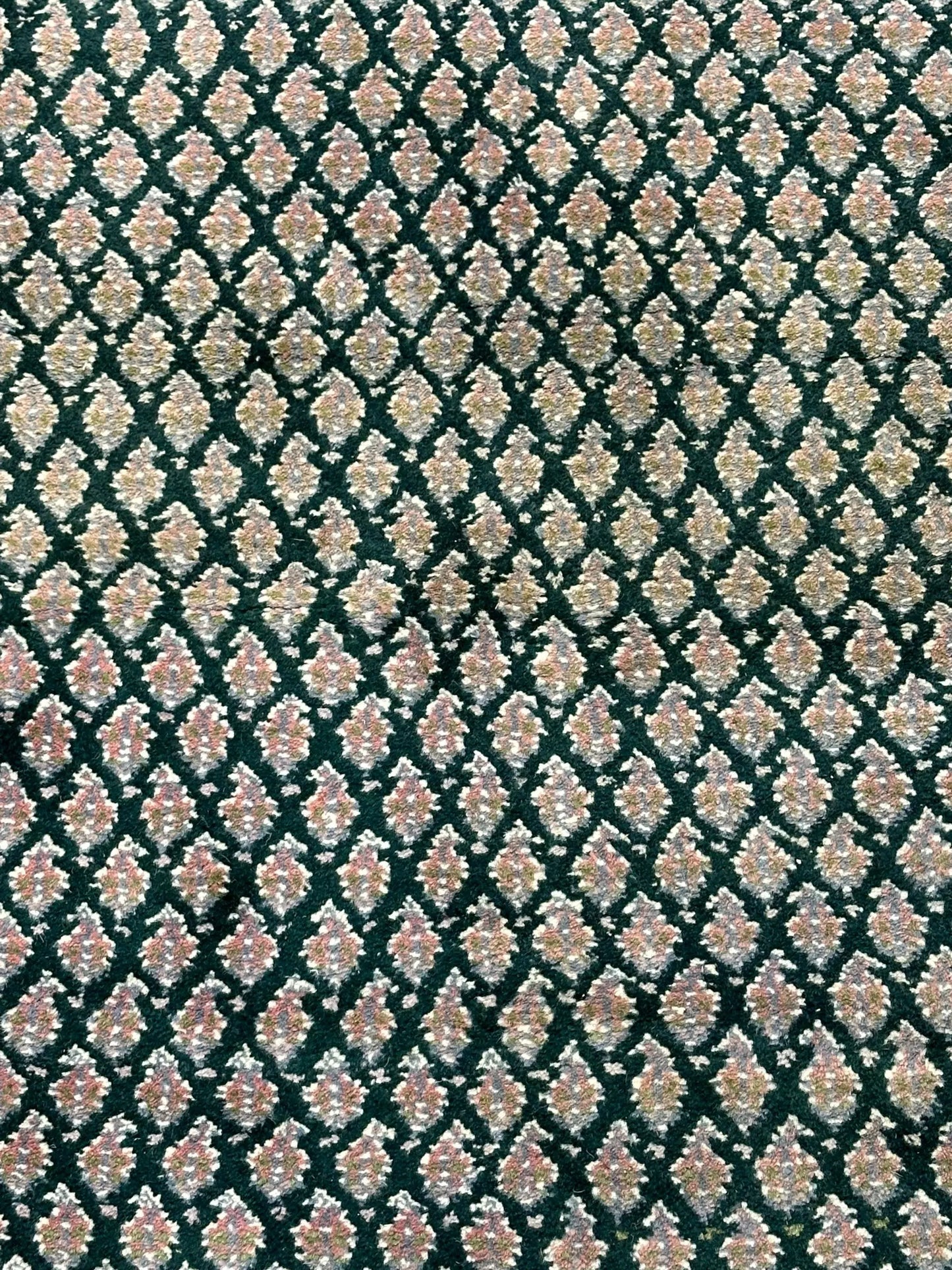 Beautiful Handmade Vintage Wool Rug Green Persian Oriental Design 2'11 x 4'10 I Got Rugs