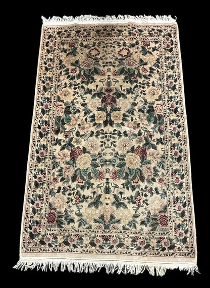 Beautiful Vintage Persian Floral Rug High Quality Wool in Bold Colors 5' x 8' I Got Rugs