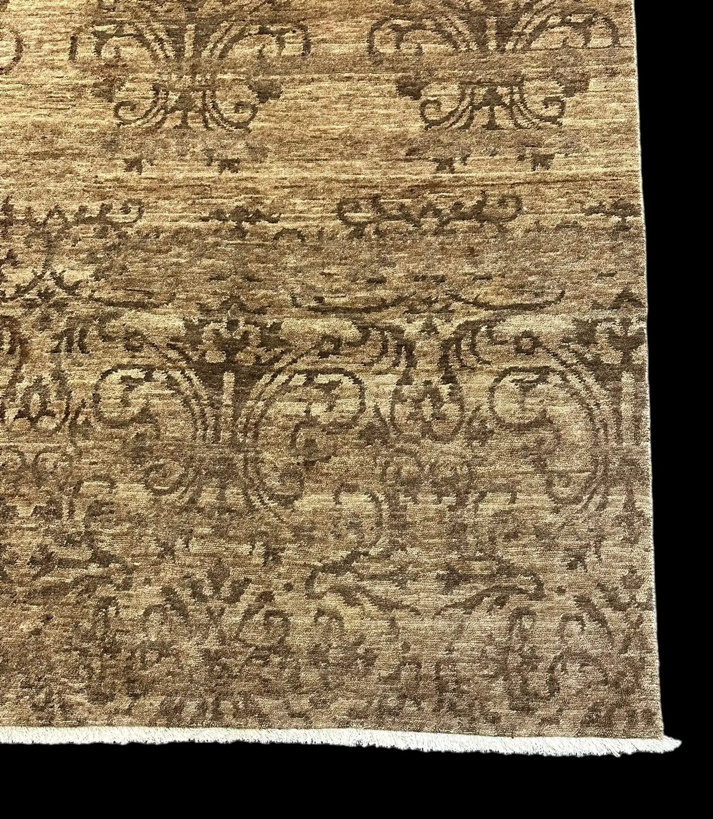 Handmade Vintage Wool Rug Brown/ Beige Oriental Design 7'11 x 9'10 I Got Rugs