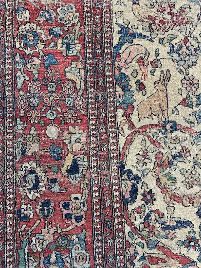 Hand-Knotted Antique Persian Kashan Wool Rug Red Floral Design 4'7 x 7' - I Got Rugs Hand-Knotted Antique Persian Kashan Wool Rug Red Floral Design 4'7 x 7' I Got Rugs Handmade Vintage I Got Rugs  2200.00