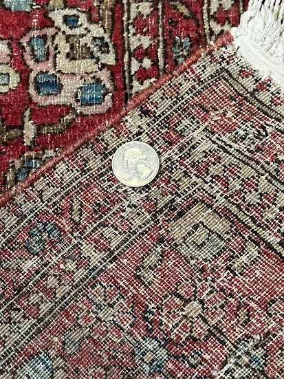 Hand-Knotted Antique Persian Kashan Wool Rug Red Floral Design 4'7 x 7' - I Got Rugs Hand-Knotted Antique Persian Kashan Wool Rug Red Floral Design 4'7 x 7' I Got Rugs Handmade Vintage I Got Rugs  2200.00