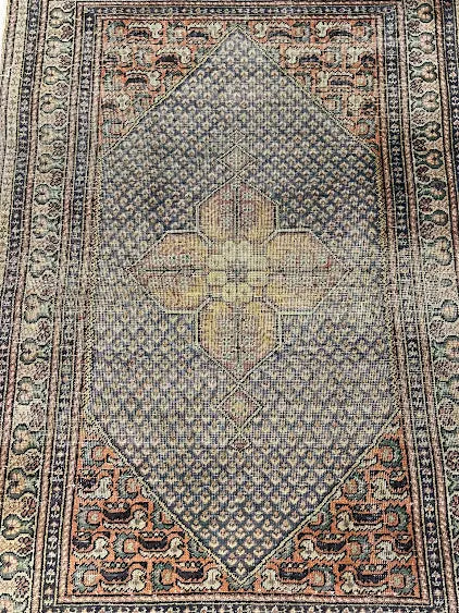 Hand-Knotted Vintage Persian Rug Kashan Style 2'9 x 4'4 Wool and Silk I Got Rugs