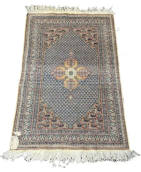 Hand-Knotted Vintage Persian Rug Kashan Style 2'9 x 4'4 Wool and Silk I Got Rugs