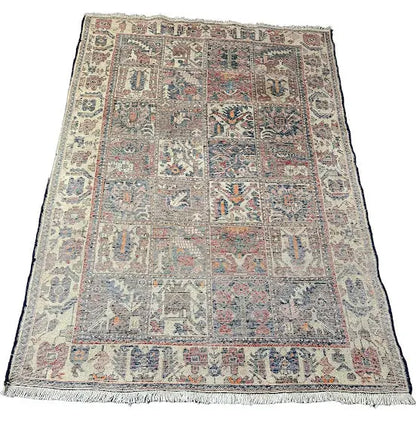 Hand-Knotted Vintage Persian Wool Rug Bakhtiari Style Red 4'8 x 7' - I Got Rugs Hand-Knotted Vintage Persian Wool Rug Bakhtiari Style Red 4'8 x 7' I Got Rugs Handmade Vintage I Got Rugs  550.00