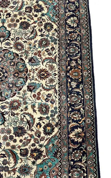 Hand-Knotted Vintage Silk Rug Persian Tabriz Oriental Design 3'1 x 5'3 I Got Rugs