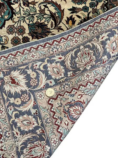 Hand-Knotted Vintage Silk Rug Persian Tabriz Oriental Design 3'1 x 5'3 I Got Rugs