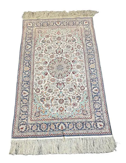 Hand-Knotted Vintage Silk Rug Persian Tabriz Oriental Design 3'1 x 5'3 I Got Rugs