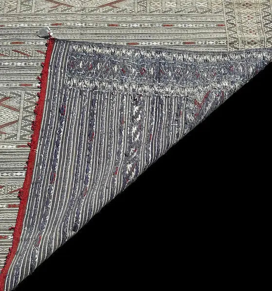 Hand-Knotted Vintage Wool Rug Blue Moroccan Berber Tribal Pattern 5'8 x 8'5 I Got Rugs