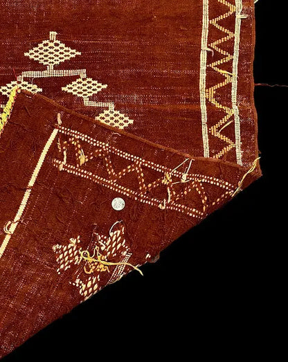 Hand-Knotted Vintage Wool Rug Brown Moroccan Kilim Tribal Pattern 2'8 x 4'4 I Got Rugs