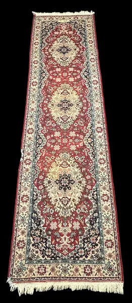 Hand-Knotted Vintage Wool Rug Persian Oriental Design Runner 2'7 x 9'7 I Got Rugs