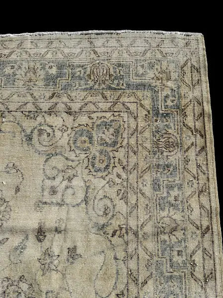 Hand-Knotted Vintage Wool Rug Persian Tabriz Ivory Floral Design 7’8 x 11’9 I Got Rugs