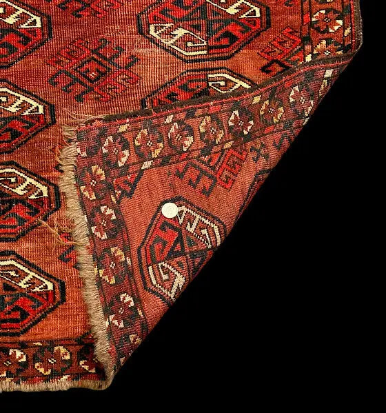Hand-Knotted Vintage Wool Rug Persian Turkmen Red Oriental Pattern 2'10 x 4'6 I Got Rugs