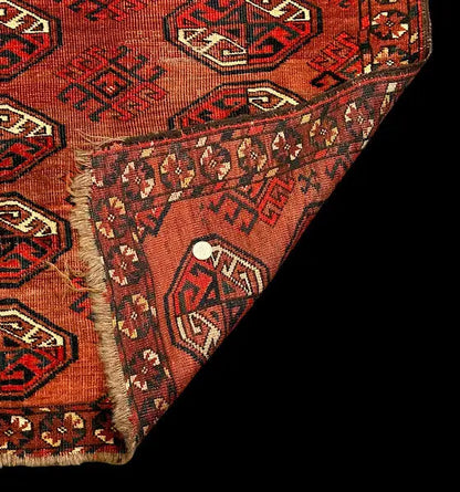 Hand-Knotted Vintage Wool Rug Persian Turkmen Red Oriental Pattern 2'10 x 4'6 I Got Rugs